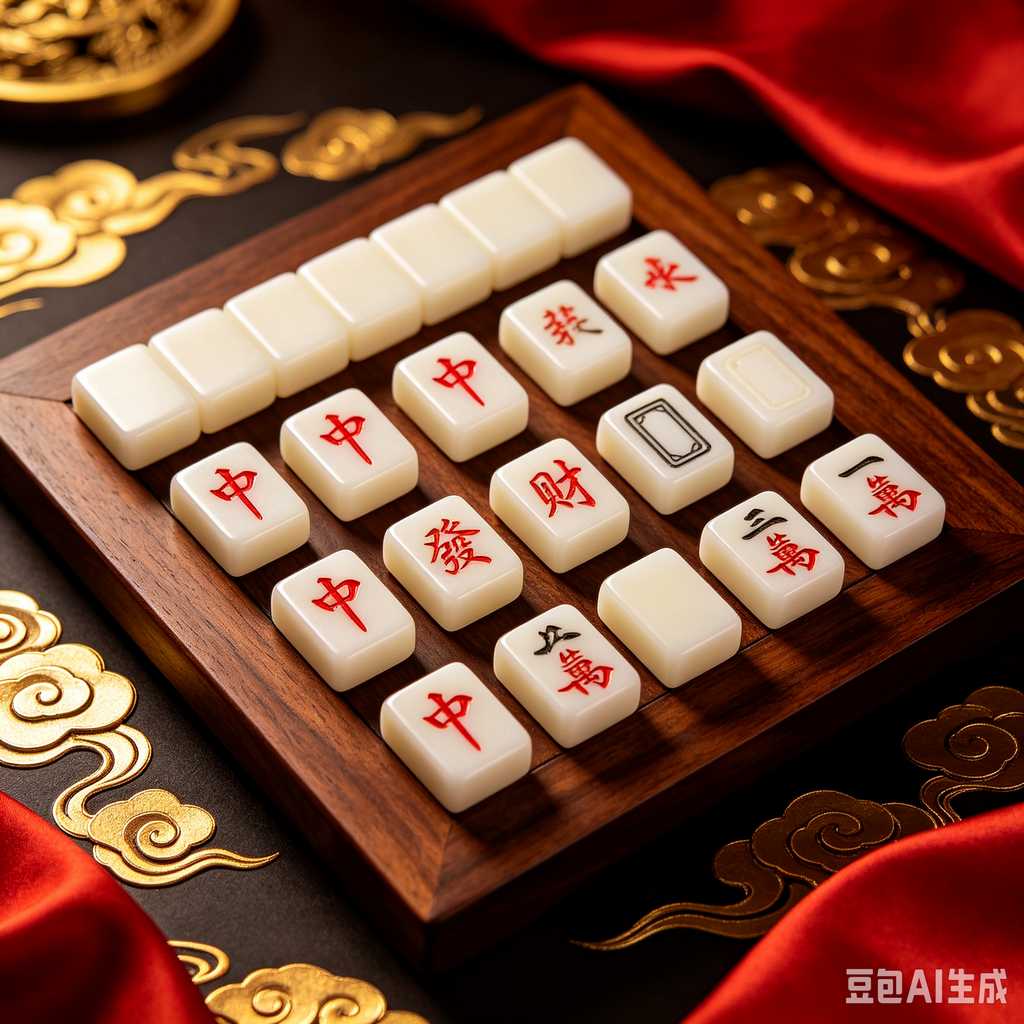 carved pattern mahjong set